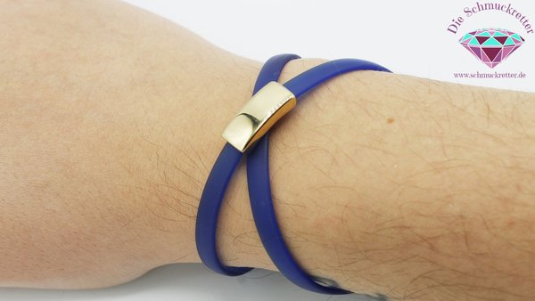 Blaues Kautschuk Armband von Pierre Lang
