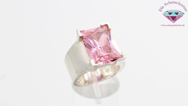 Massiver 925 Silber Ring mit pinkem Schmuckstein von JOOP!, Gr. 54