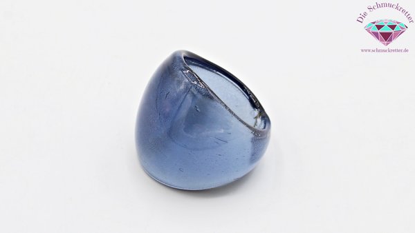 Blau-grauer Ring aus Kunststoff, Gr. 55