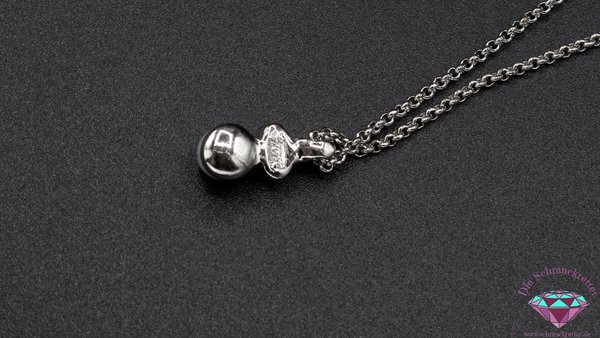 Silberne Halskette + Perlenanhänger von 'Henkel und Grossé'