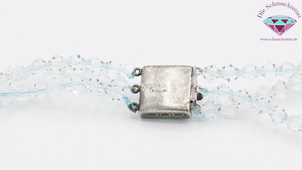Facettierte Glasperlencollier mit altem 925 Silber Verschluss