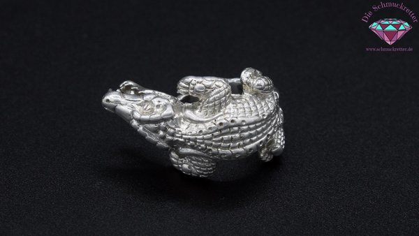 925 Silber Krokodilring von HERTL, Gr. 54