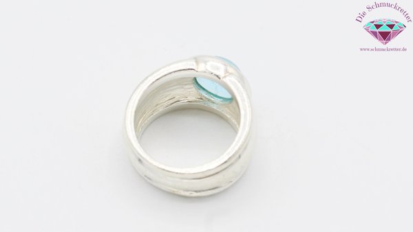 Breiter 925 Silber Ring mit blauem Schmuckstein von JOOP!, Gr. 53