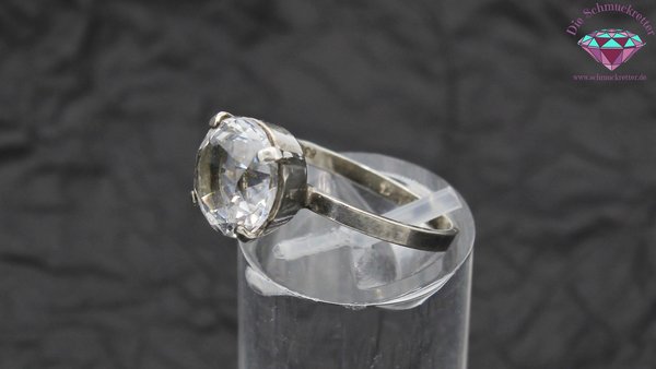 835 Silber Ring mit Bergkristall, Größe 52