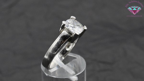 925 Silber Ring mit eckigem Zirkonia, Größe 58