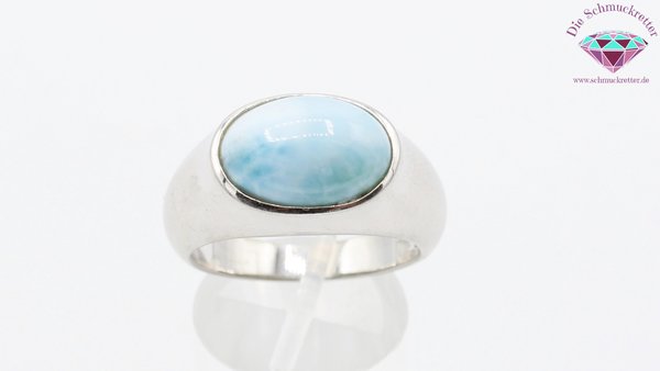 Massiver 925 Silber Ring mit Larimar von La Luna Design, Gr. 62
