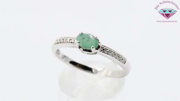925 Silber Ring mit Smaragd, Gr. 63
