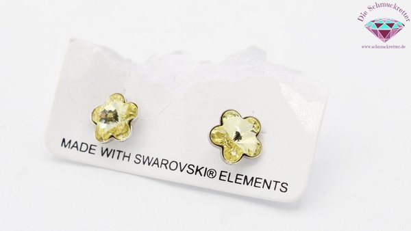 Silberne Blütenohrstecker mit Swarovski Elements