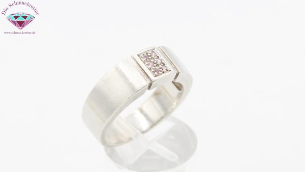 925 Silber Ring mit rosa Zirkonia von Franz Breuning, Größe 60