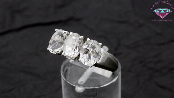 925 Silber Ring mit weißem Topas, Größe 59
