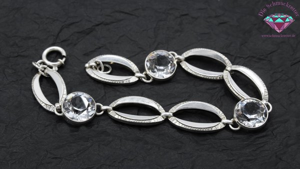 925 Silber Armband mit Bergkristall von Kordes & Lichtenfels, 22,5cm