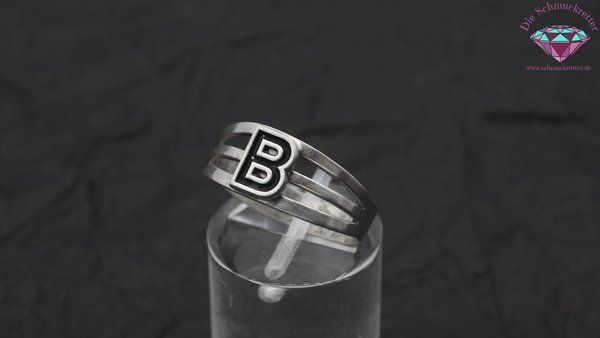 925 Silber Ring mit Buchstabe 'B', 55