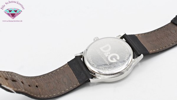 Armbanduhr von Dolce&Gabbana aus Stainless Steel und echtem Leder