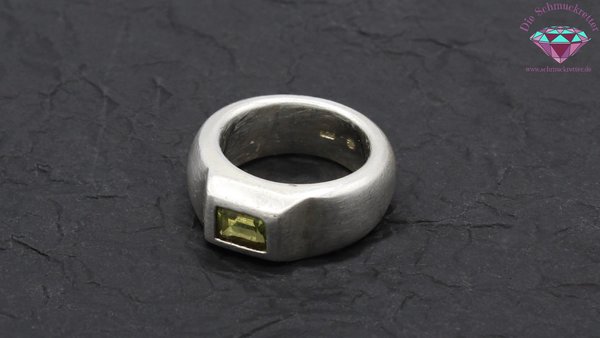 Sehr massiver 925 Silber Ring mit Peridot, Gr. 54, Mexiko, Handarbeit