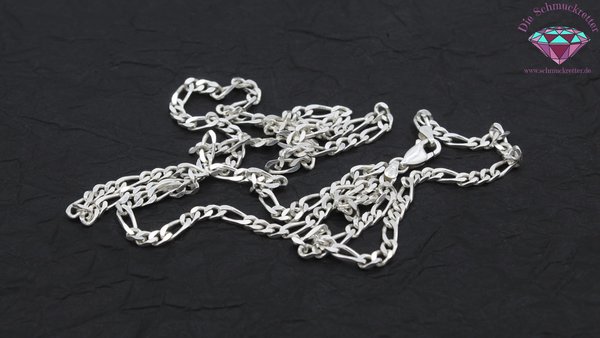 Lange 925 Silber Figaro Halskette, 76cm