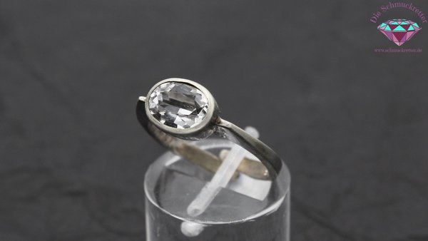 835 Silber Vintage Ring mit Bergkristall, Größe 54