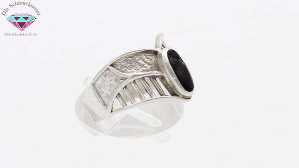 925 Silber Ring mit Onyx, Gr. 51 *Anmerkung beachten*