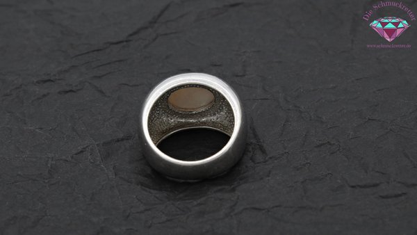 Breiter 925 Silber Ring mit Perlmutt, Gr. 54