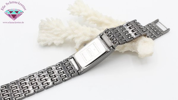 Dunkle Armbanduhr mit Zirkonia von Madison New York, Stainless Steel