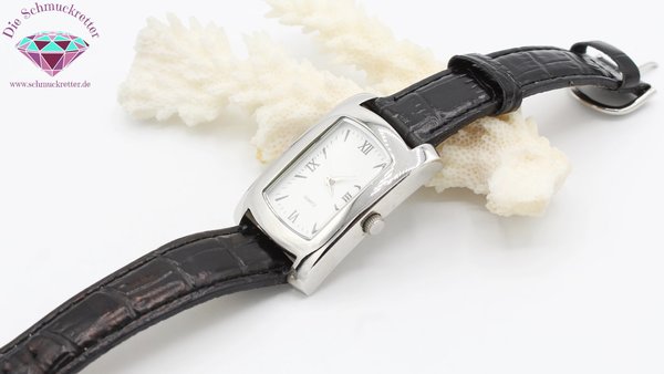 Armbanduhr mit schwarzem Kunstleder
