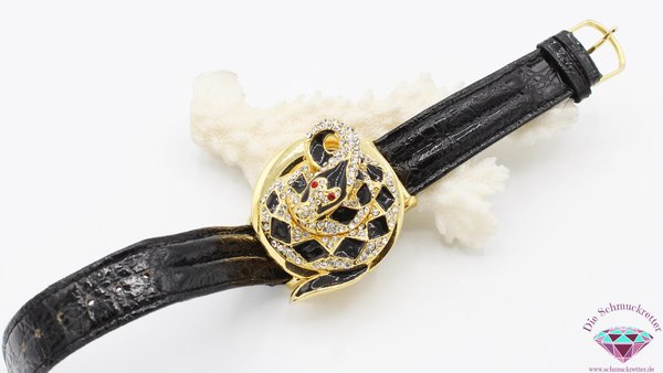Ausgefallene Armbanduhr mit Schlangendeckel