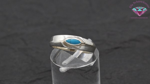 Kleiner 925 Silber Ring mit Howlith-Türkis, Größe 50