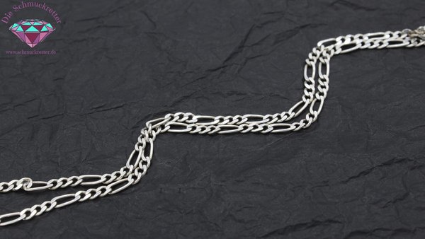 925 Silber Figaro Halskette, 46cm