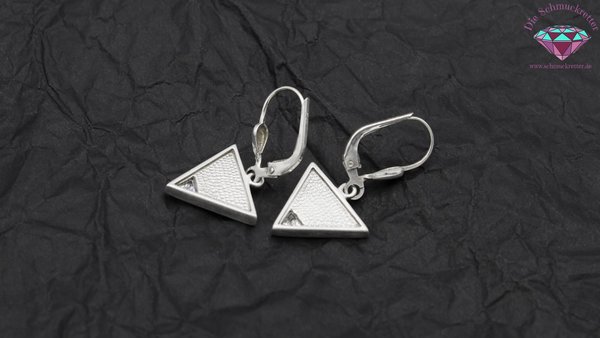 Dreieckige 925 Silber Ohrringe mit Zirkonia