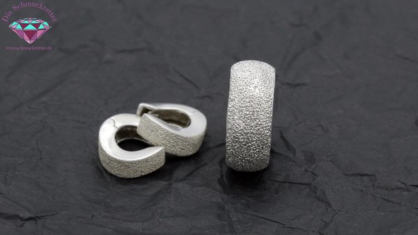 Diamantiertes 925 Silber Set - Creolen & Ring, Gr. 57