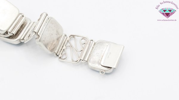 835 Silber Armband mit Emaille und Fischpunze, selten