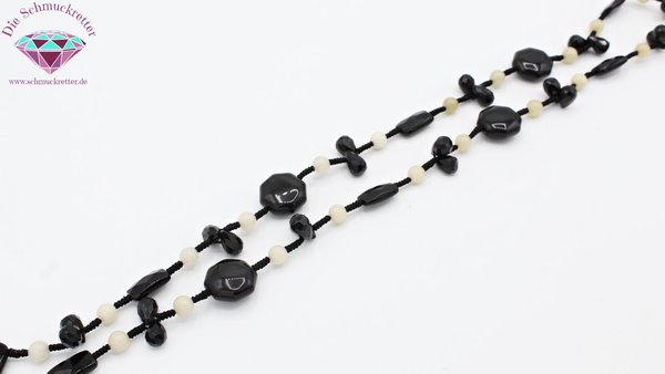 Halskette mit Edelsteinen im Charleston Style zum Knoten