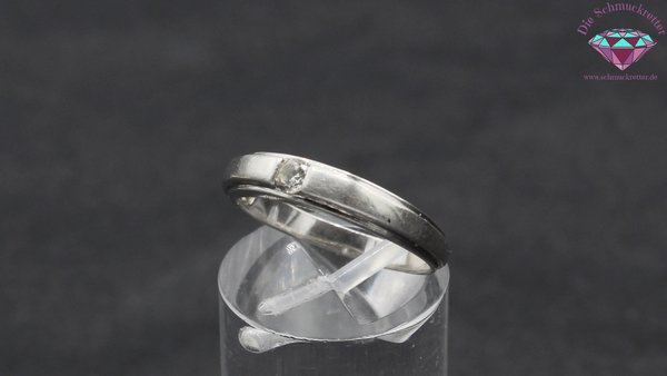 Schmaler 925 Silber Ring mit Zirkonia, Größe 54