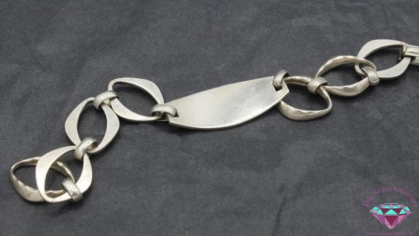 Massives 835 Silber Armband von Andreas Daub - Gravur 'Hannelore', 19,5cm