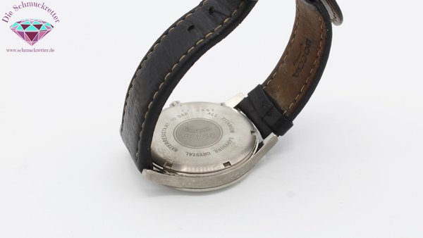 Große Armbanduhr von BOCCIA - Titan, echtes Leder & Saphirglas