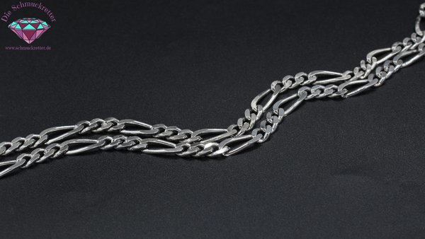 Massive 925 Silber Figaro Halskette, 46cm