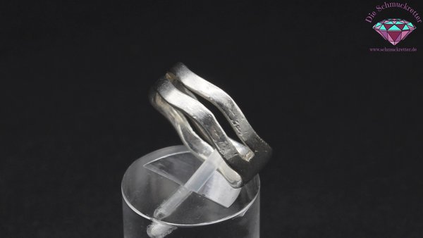 Wellenförmiger 925 Silber Ring, Gr. 52