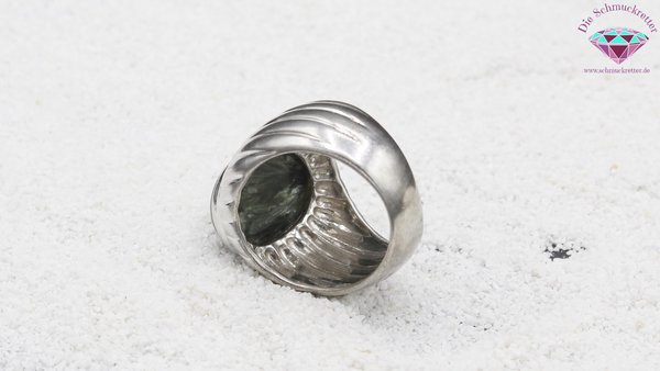 Großer 925 Silber Ring mit Seraphinit, Größe 62