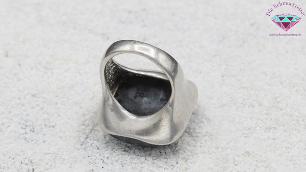 Großer 925 Silber Ring mit Larvikit von Sogni d'oro, Gr. 52