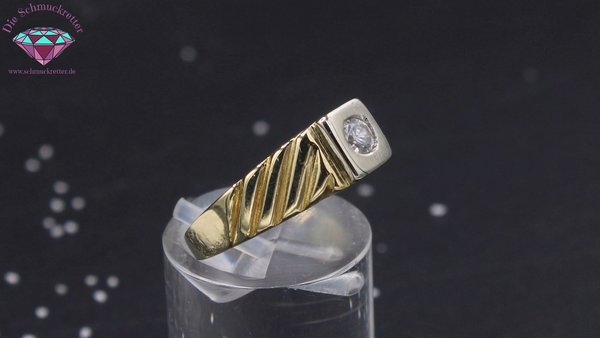 585 Gold Ring mit Zirkonia, Größe 57