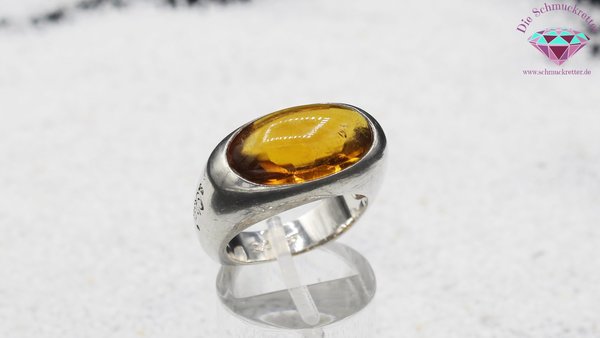 S.Oliver: 925 Silber Ring mit Glasstein, Größe 56