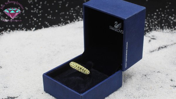 Silberner Ring mit gelben Kristallen von Swarovski, Gr. 50