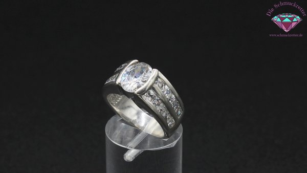 925 Silber Ring mit Zirkonia, Größe 54