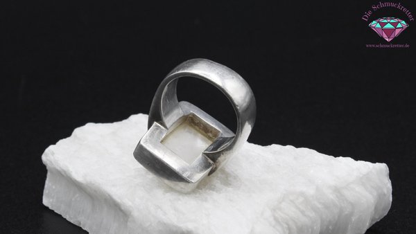 Sehr massiver 925 Silber Ring mit Perlmutt, Gr. 63