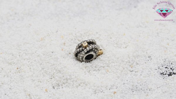 925 Silber / 585 Gold Charm mit Diamanten von Pandora