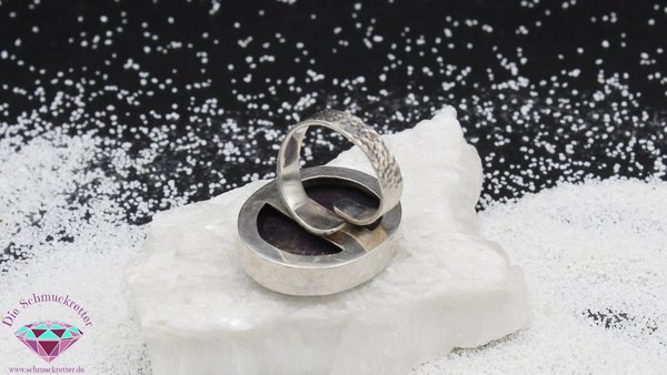 Riesiger 925 Silber Ring mit Purpurit aus den USA, verstellbar
