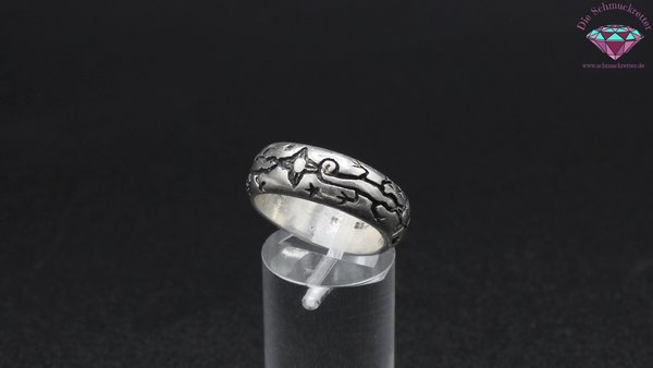 Breiter 925 Silber Ring 'Echse', Gr. 63
