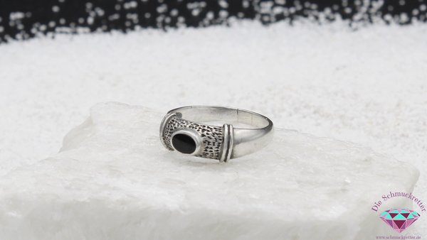 925 Silber Ring mit Onyx, versch. Größen