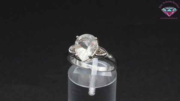 Juwelo: 925 Silber Ring mit Orthoklas & Zirkon, Größe 54