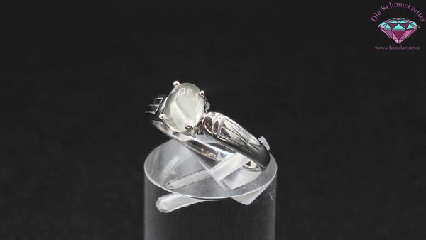 Juwelo: 925 Silber Ring mit grünem Mondstein, Größe 54