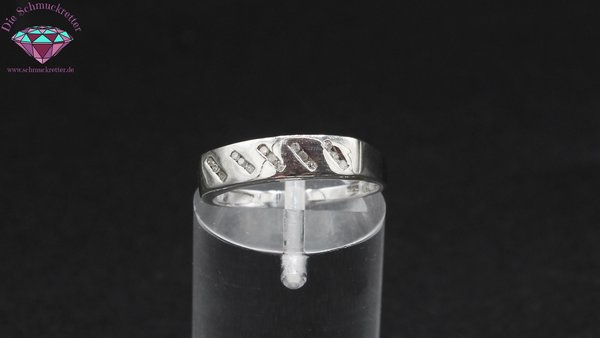 Juwelo: 925 Silber Ring mit 0,074ct Diamanten, Größe 54